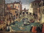 BELLINI, Gentile Miracle of the True Cross oil painting on canvas